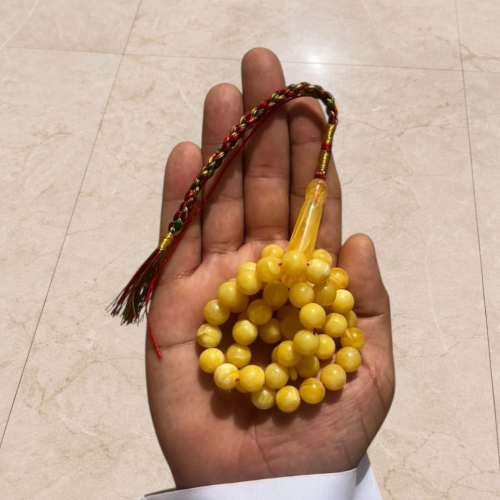 سبحة بكلايت اصفر كركوشة ملونة