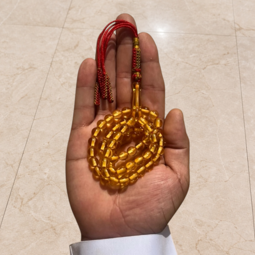 سبحة بكلايت اصفر شفاف