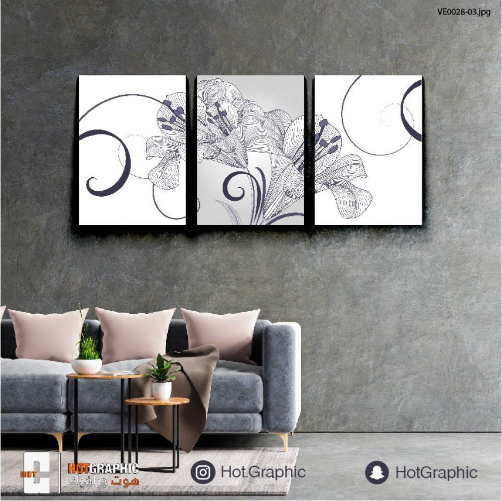 Charcoal Flowers - (VE0028)