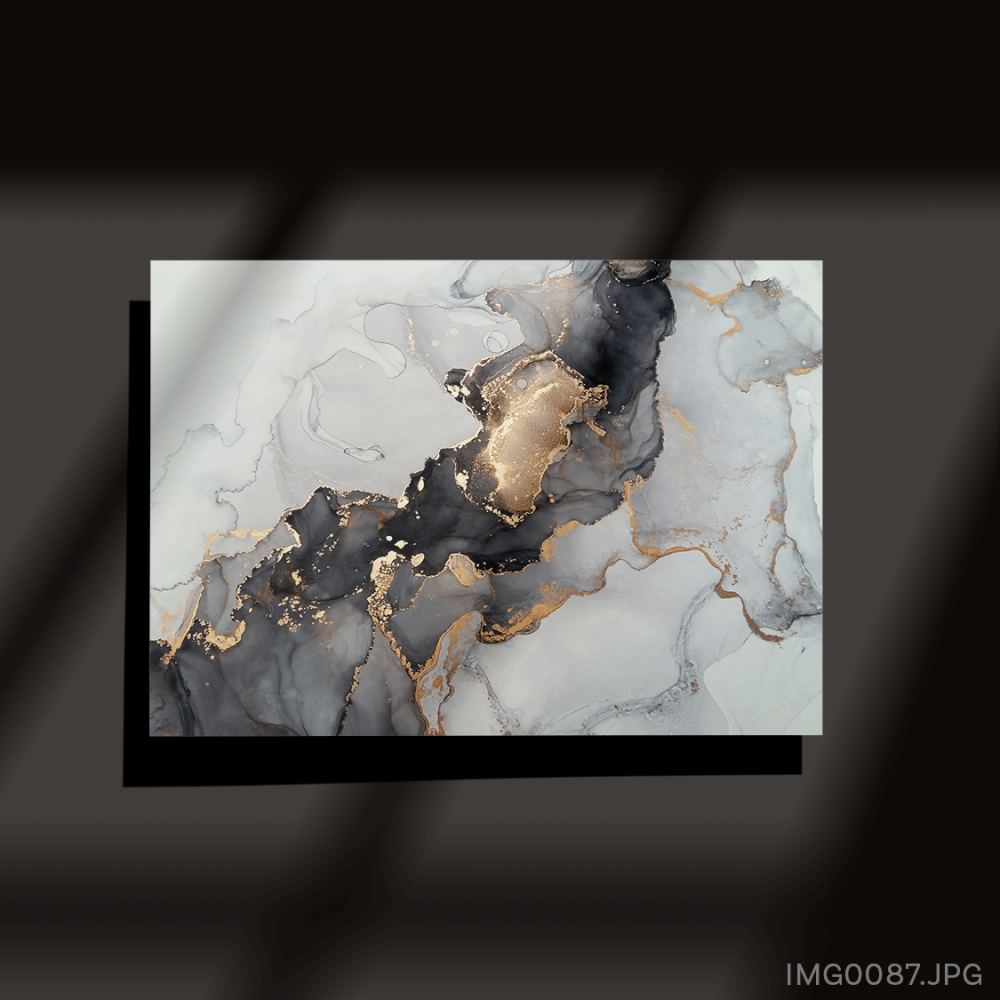 Metallic Charcoal with Gold Print - (W-IMG0087)