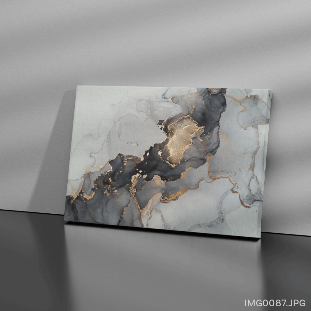 Metallic Charcoal with Gold Print - (W-IMG0087)