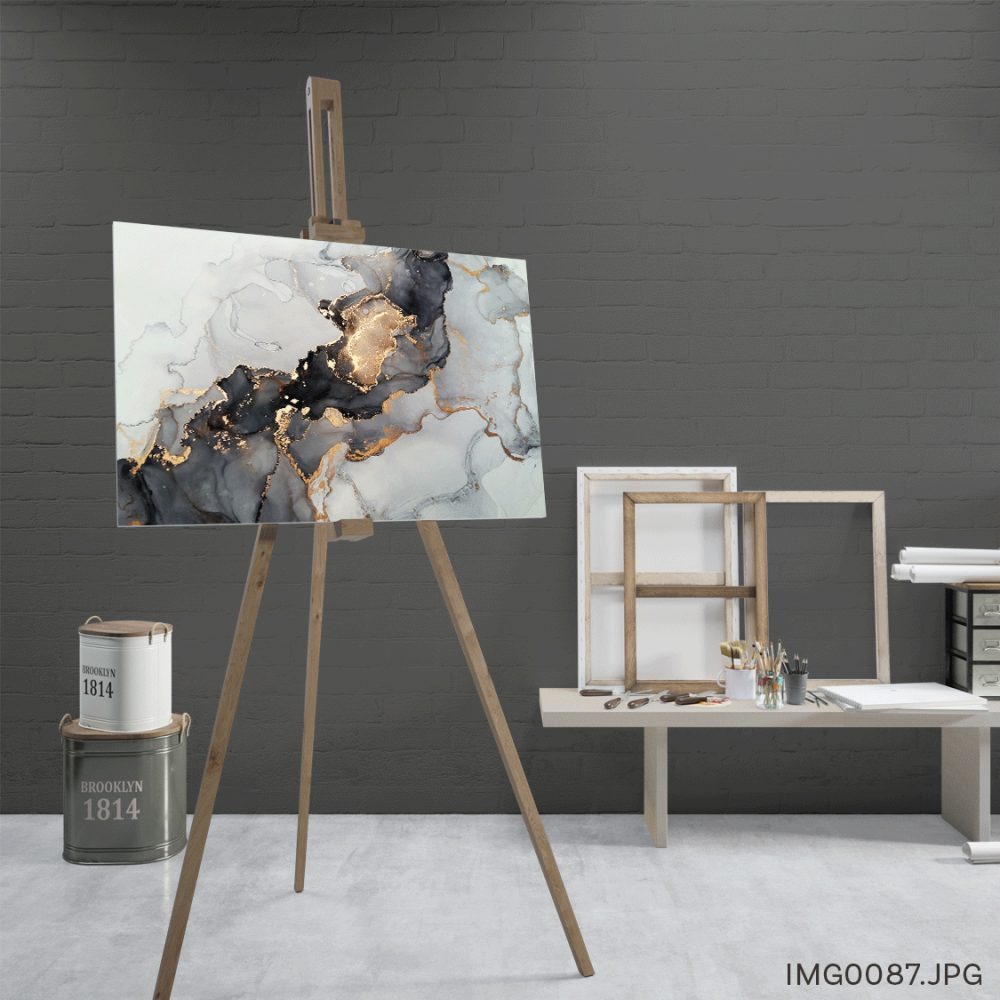 Metallic Charcoal with Gold Print - (W-IMG0087)