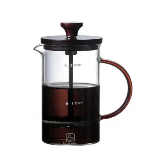 French Press - فرنش بريس زجاجي بغطاء خشبي 800