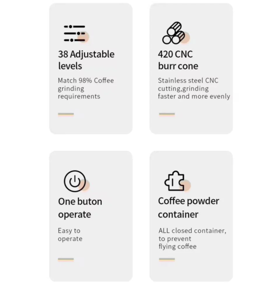 طاحونة القهوة الكهربائية من موجي