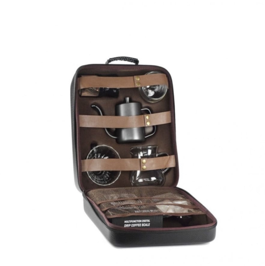 شنطة أدوات القهوة المقطرة المتكاملة للسفر  و الرحلات 12 قطعة - V60 Tools Bag