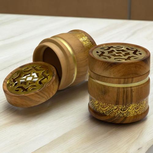 توزيعات مباخر حروف عربي بني 12 قطعة (درزن) بعلب شف...