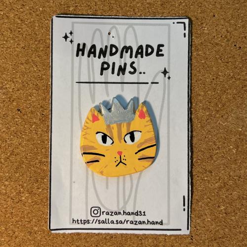 Orange cat pin