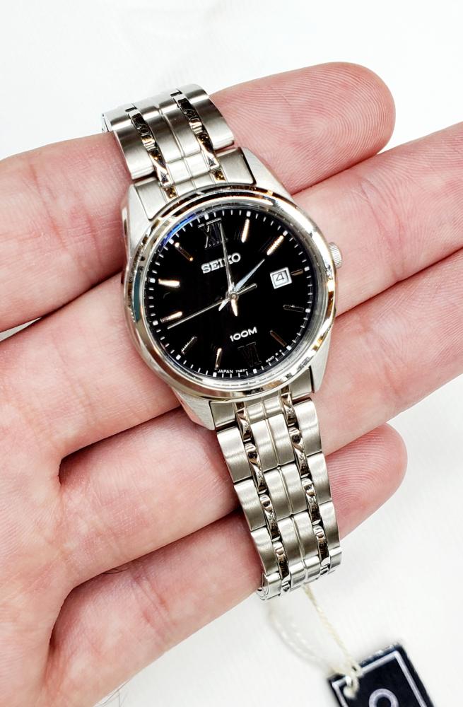 ساعة سيكو اليابانية انالوج كوارتز الرقيقة (Edg) ستانلس ستيل فضي 28mm  للنساء - SKK8