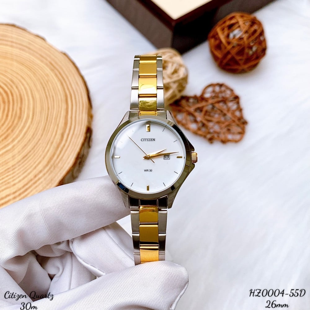 ساعة سيتزن اليابانية انالوج كوارتز ستانلس ستيل للنساء - hz0004-55d