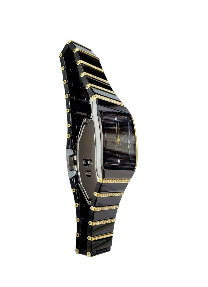 Rado Ceramic Sintra Anatom Quartz Watch, Gold Plated and Diamonds for  Unisex R10398769