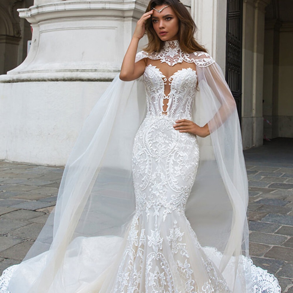 7 10 days of preparation required Dreamy Round Neck Slim Mermaid