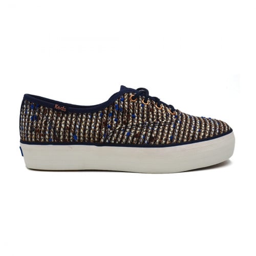 حذاء رياضي نسائي مصنوع من قماش معدني ثلاثي Keds Wo...