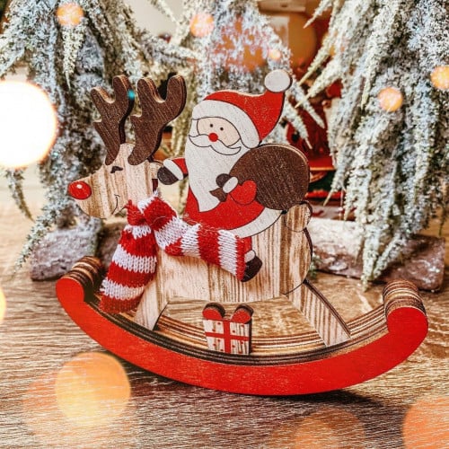 مجسم خشبي سانتا للكريسماس
