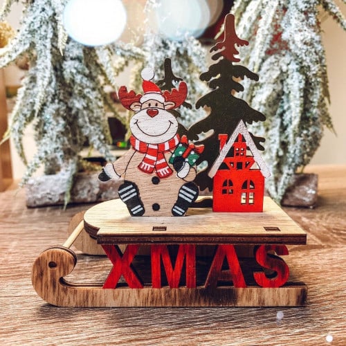 مجسم خشبي تركيب غزال