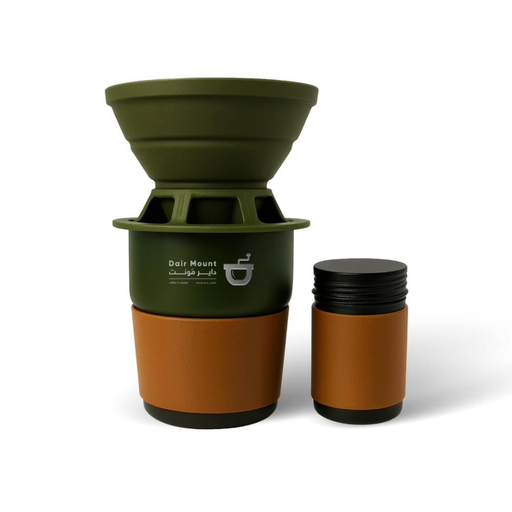 طقم قهوة متنقل – زيتي