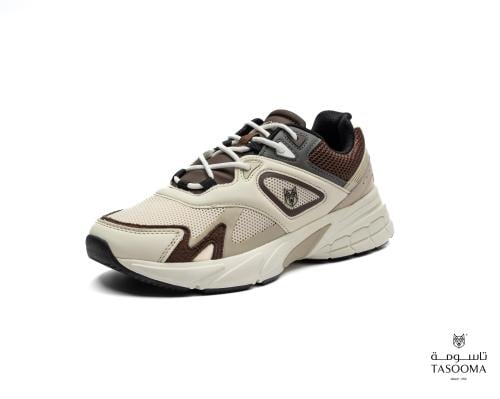 P حذاء رياضي من تاسومة 13004 / Beige - Coffe