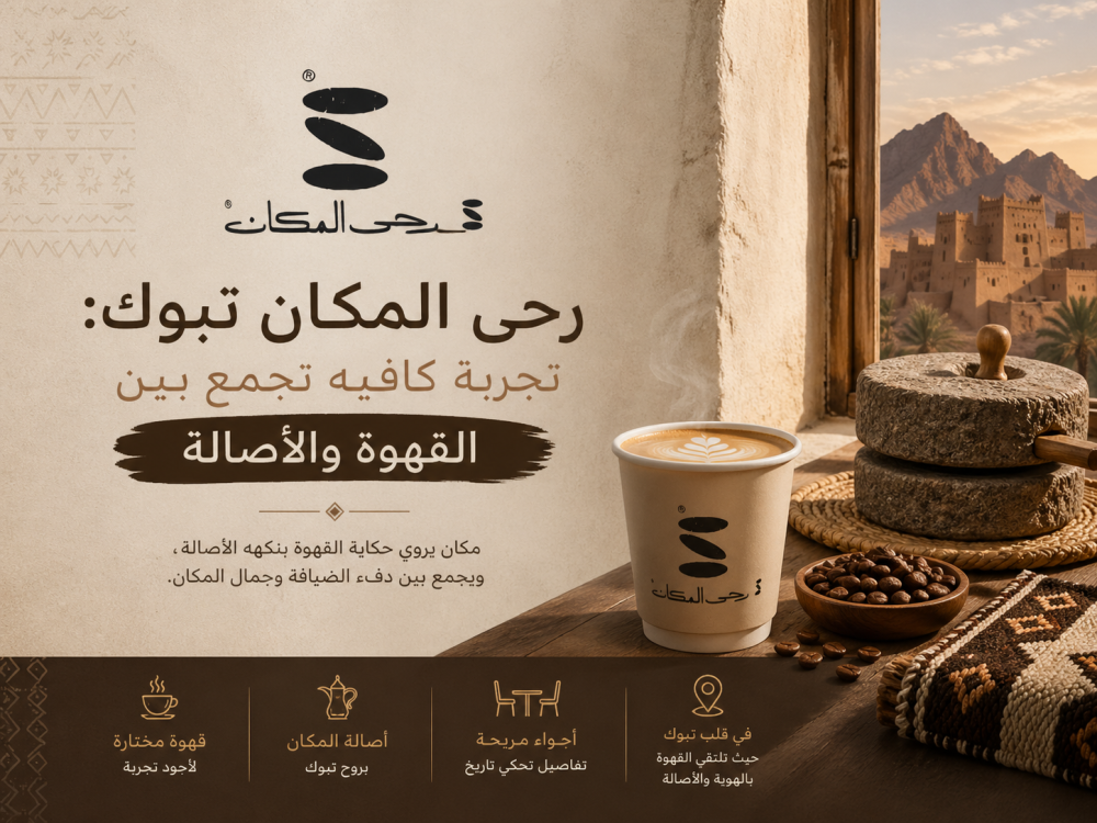 رحى المكان تبوك: تجربة كافيه تجمع بين القهوة والأصالة