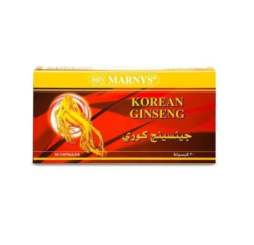 مارنيز جينسينج كوري 500 مجم 30 كبسولة | Marnys Korean Ginseng 500 mg 30 Capsules