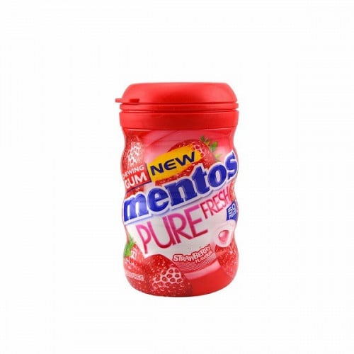 منتوس، علكة، بيور فريش، بالفراولة - 50 قطعة | MENTOS GUM PF STRAWBERRY 50 PCS