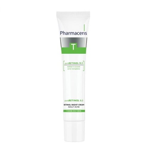 فارماسيرز، ريتينول، كريم ليلي، للبشرة الدهنية و المعرضة للحبوب - 40 مل | Pharmaceris Retinol Night Cream T-Zone & Oily Skin - 40 ml