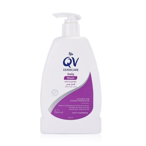 غسول كيوڤي ديرم كير اليومي للاكزيما مع السيراميدات - 350 مل | QV Dermcare Eczema Daily Wash with Ceramides - 350ml