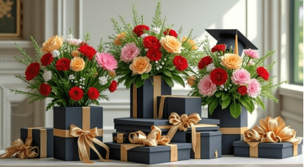 باقات ورد تخرج فاخرة  وبوكسات وهدايا مخصصة للخريجين