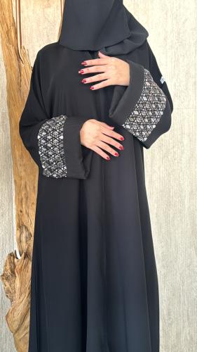 عبايه نص كلوش قماش كريب صيفي 1043