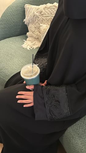 عبايه نص كلوش قماش كريب ملكي