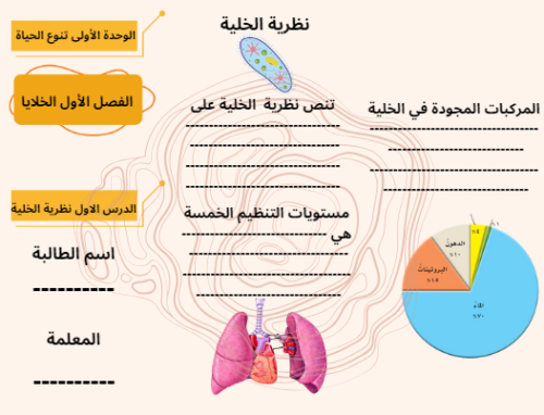 مطوية علوم سادس الفصل الأول بنات
