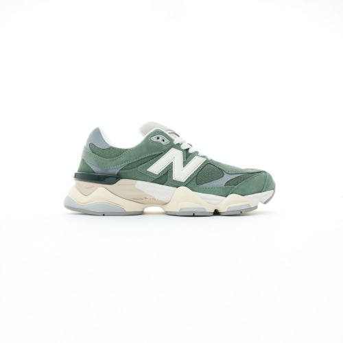 New Balance 9060 Green Suede and Mesh Sneakers