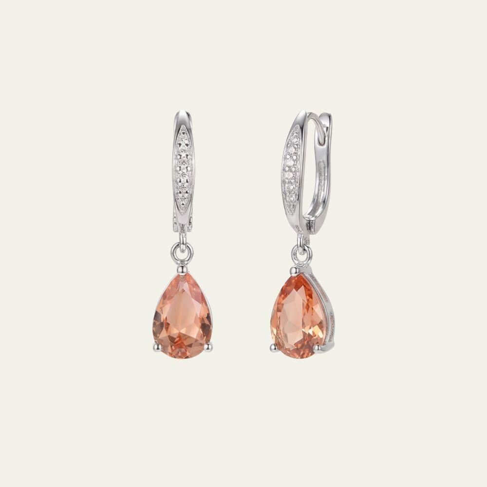 [E008] حلق حجر الزلتانايت (متغير اللون) - فضة عيار 925