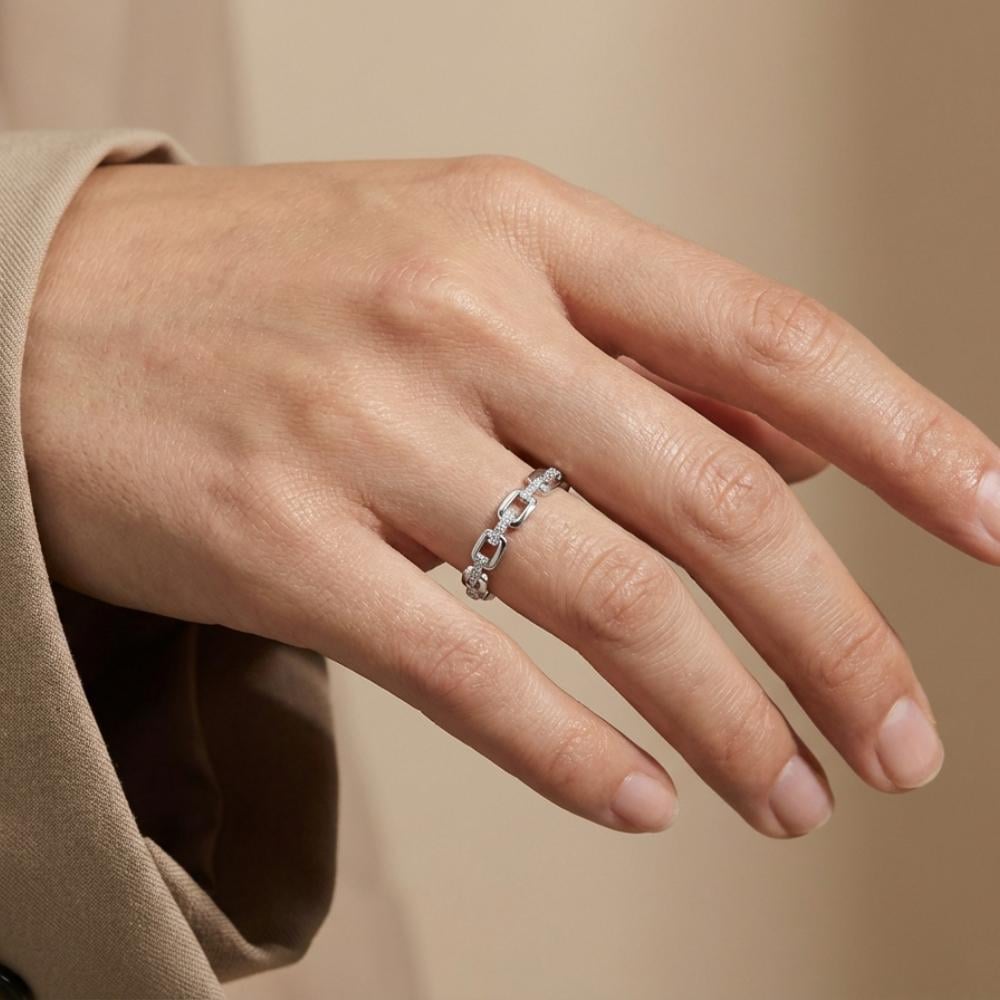 [R003] خاتم من الفضة مزين بالزركون