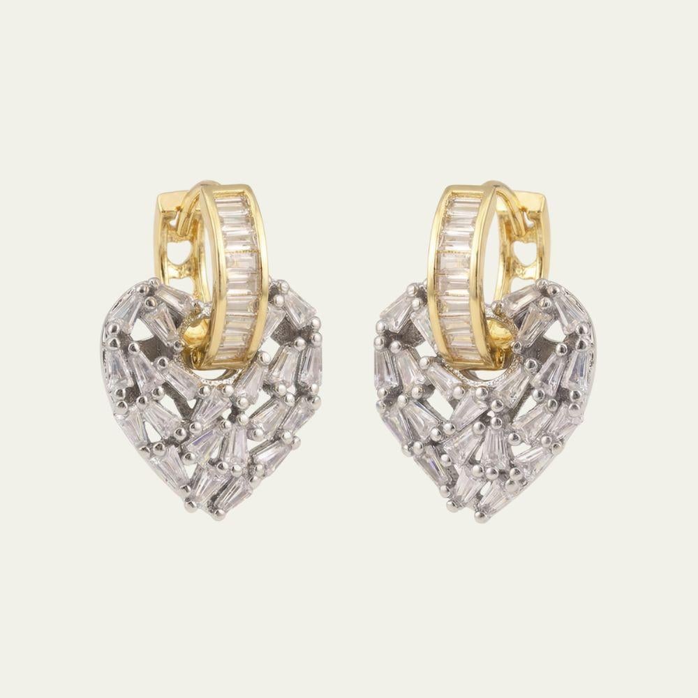 [E019] حلق قلب مطلي بالذهب