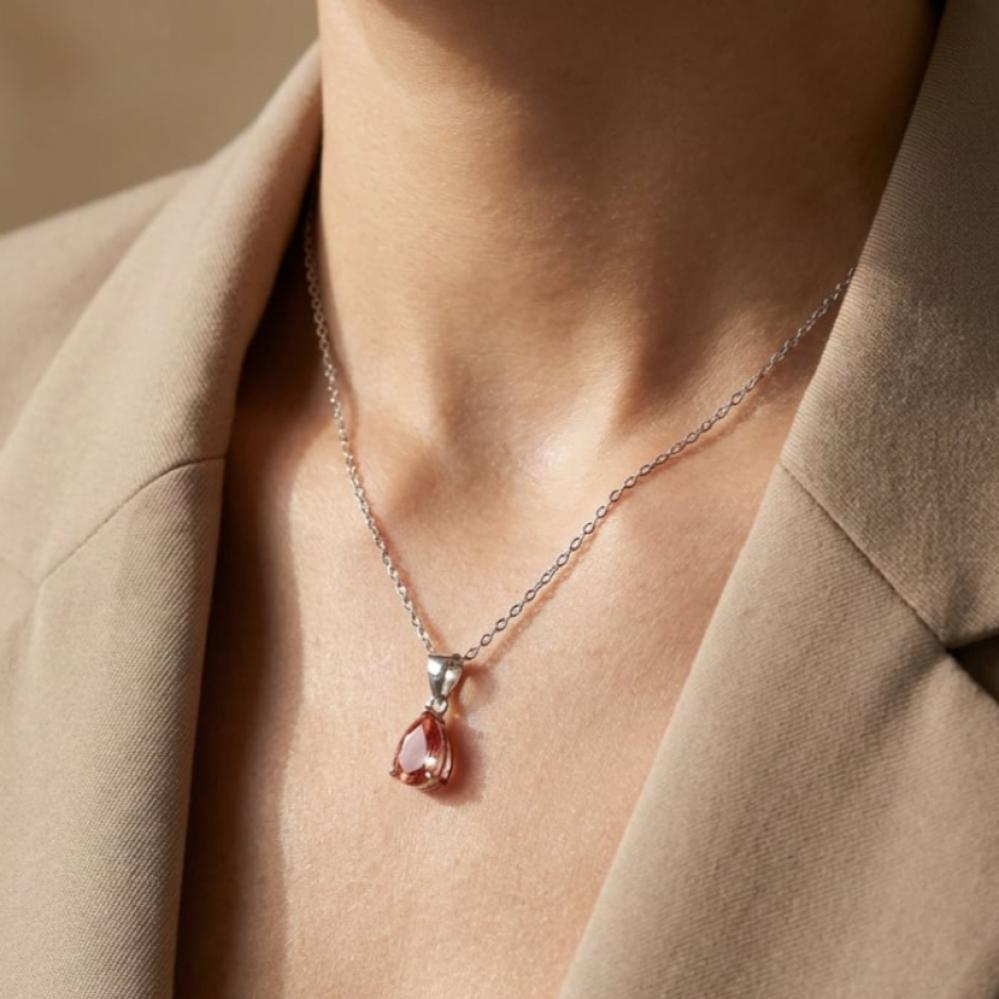 [N031] سلسال حجر الزلتانايت (متغير اللون) - فضة عيار 925