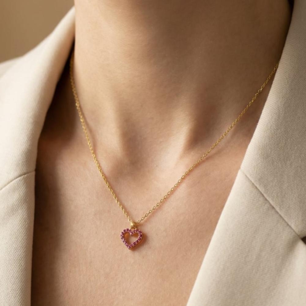 [N011] سلسال فضة شكل قلب