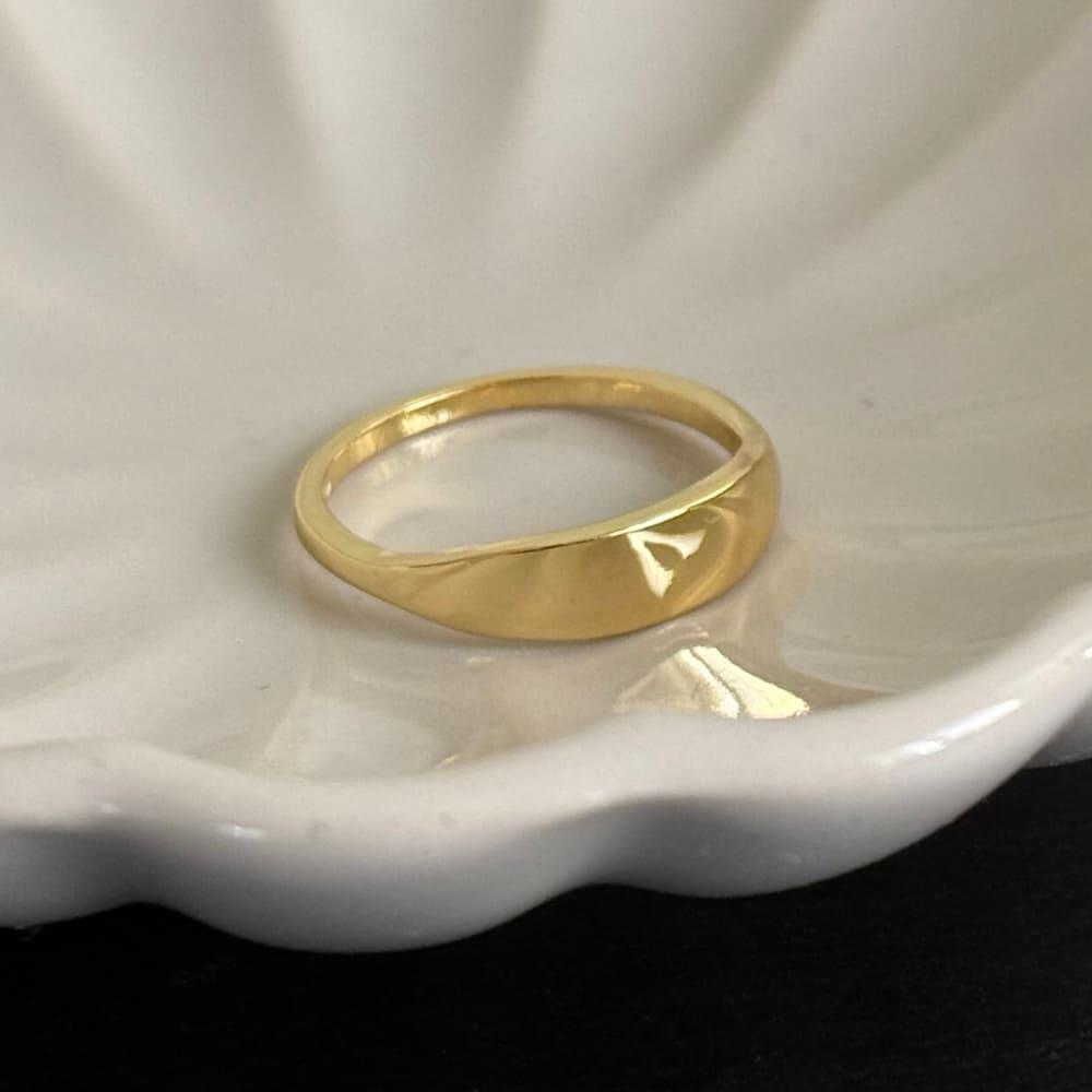 [R024] خاتم فضة مطلي بالذهب