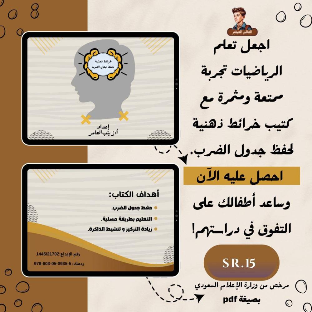 كتيب خرائط ذهنية لحفظ جدول الضرب (12 صفحة)