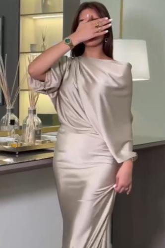 فستان سهره طويل حرير