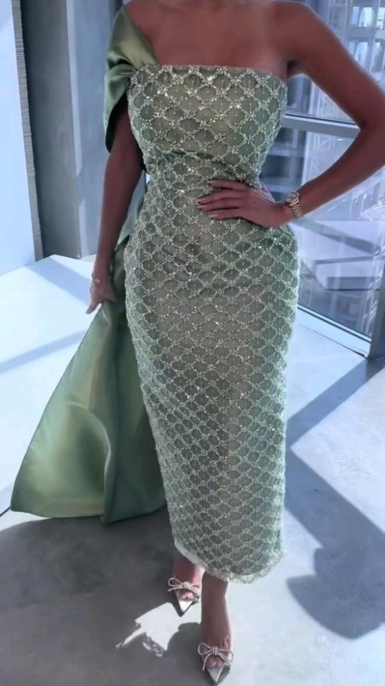 فستان سهره ميد وذيل طويل تل