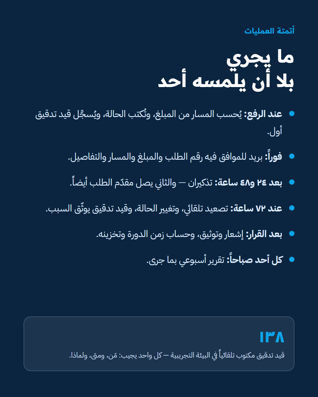 ما تنفذه الأتمتة بلا تدخل في دورة الطلب الداخلي
