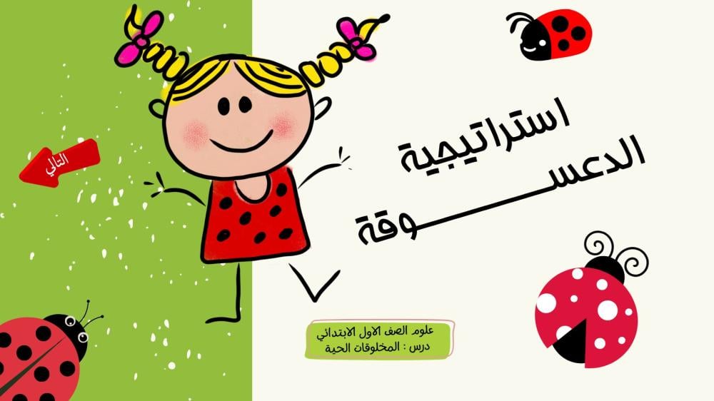 استراتيجية الدعسوقة - لمادة العلوم للصف الأول الابتدائي