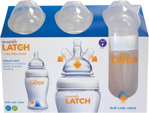 MUNCHKIN LATCH™ 8OZ BOTTLE NATURAL MOVEMENT TEAT -...