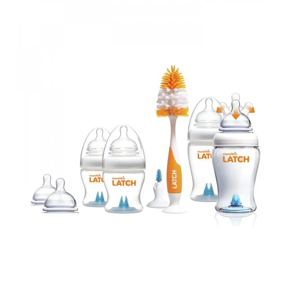 طقم رضاعات وفرشاة من مونشكين (MUNCHKIN LATCH™ NEWBORN BOTTLE