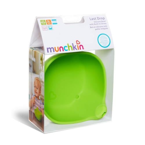 MUNCHKIN LAST DROP SILICONE TODDLER BOWL 1PK GREEN
