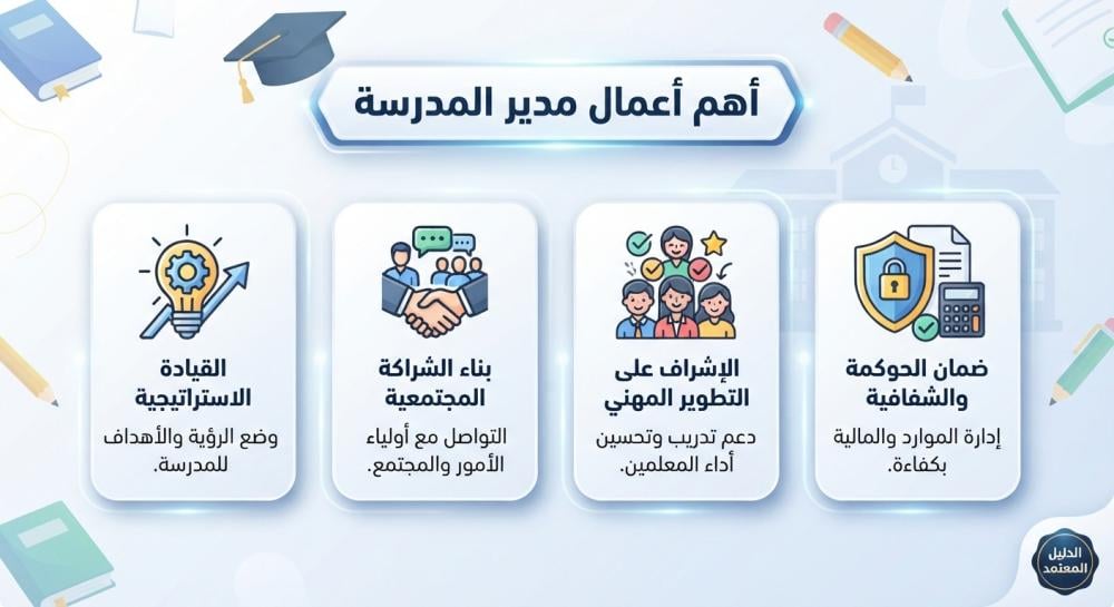 اهم اعمال مدير المدرسة