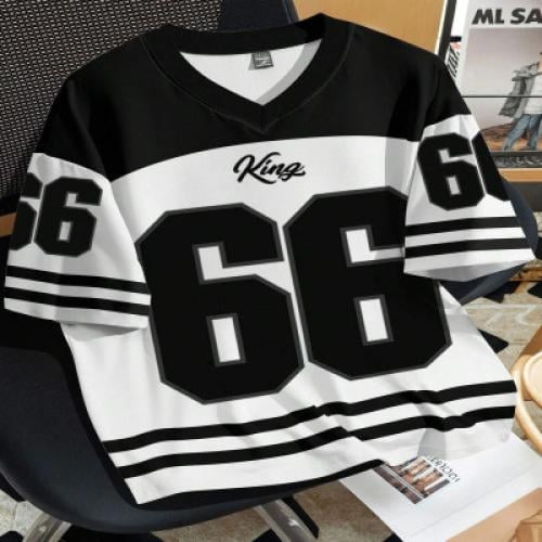 2025 Summer new men's 66 Letter King Printed T-shi...