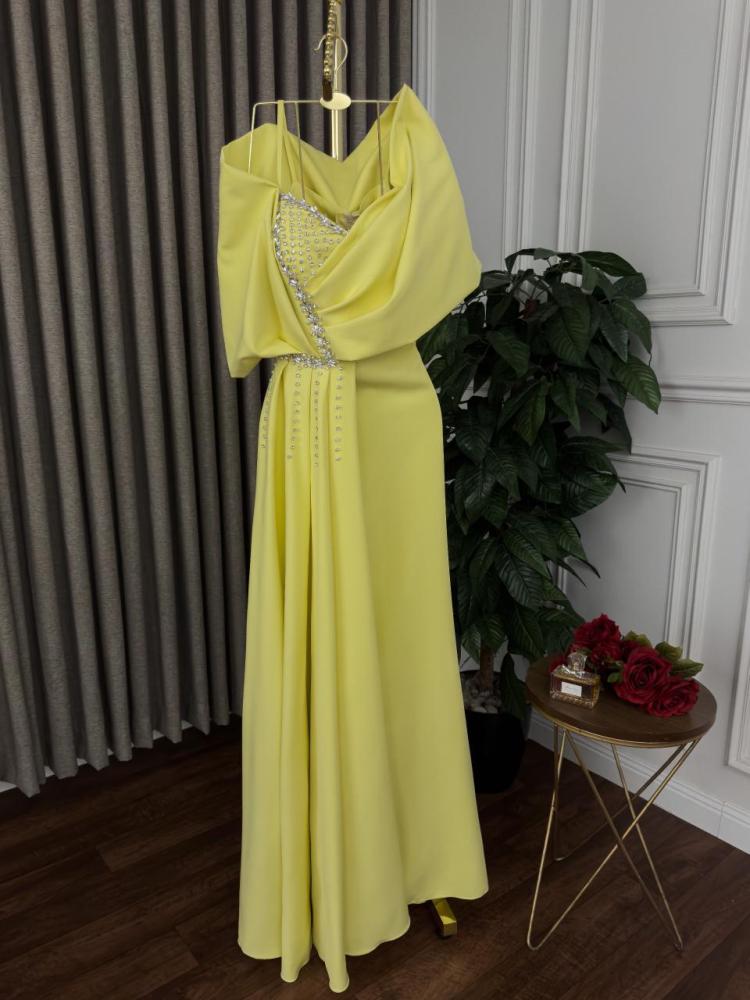 فستان أصفر سهرة خامة باربي