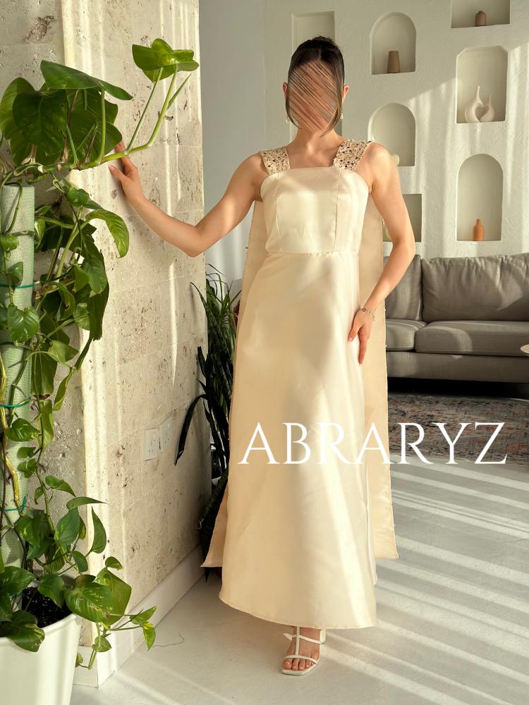 فستان ميكادو  بشال مزين بشك