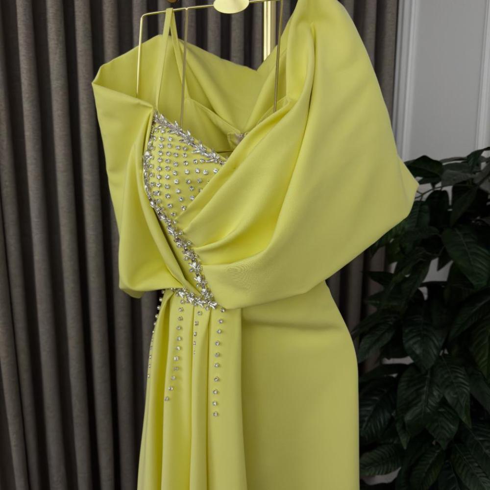 فستان أصفر سهرة خامة باربي