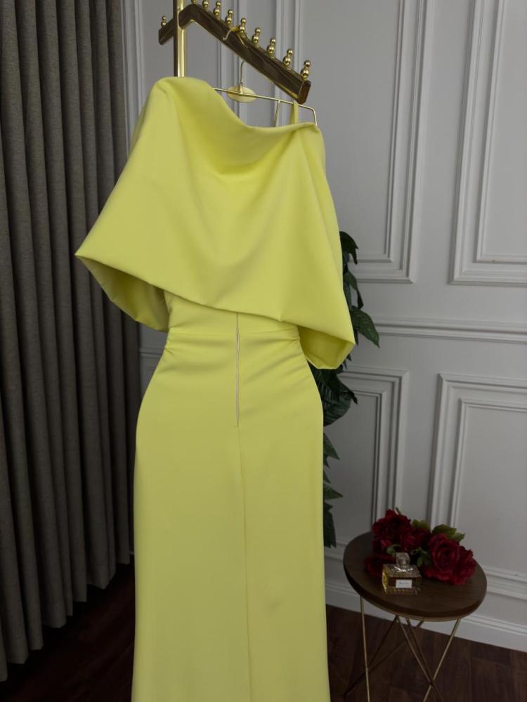 فستان أصفر سهرة خامة باربي